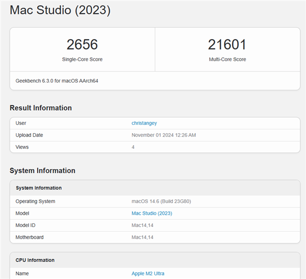 蘋果M4 Pro跑分出爐：單核拳打M3 Max 多核腳踢M2 Ultra