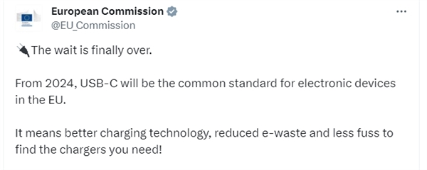 接口終于統一！歐盟宣布：明年起所有電子設備全部采用USB-C